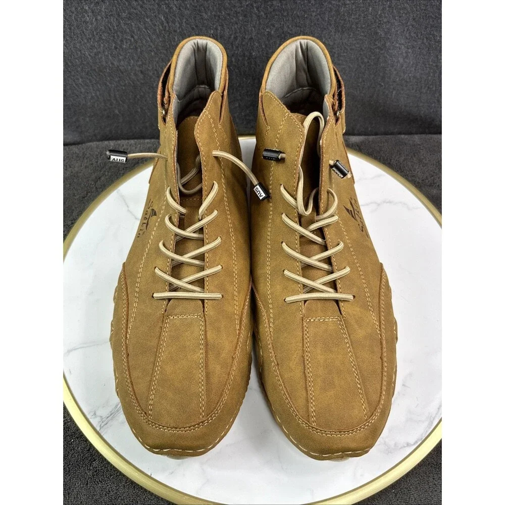 Salkin Mens Brown Leather Barefoot Shoes Lace Up Casual Walking Sneakers Sz 11.5